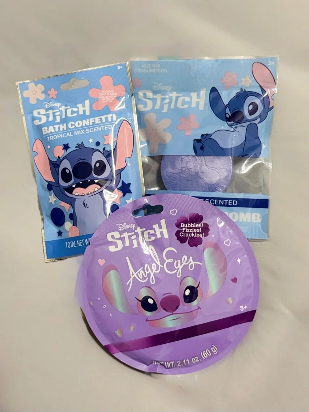 💜 Disney Stitch-Themed Bath Time Treats 3-Pack Set